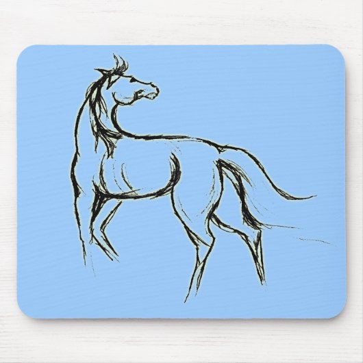 Horse Illustratie Mousepad Muismat (Voorkant)