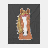 Horse Illustration Equestrian Lover Novelty Fleece Deken (Voorkant)