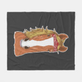 Horse Illustration Equestrian Lover Novelty Fleece Deken (Voorkant (Horizontaal))