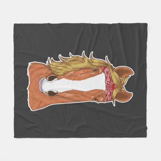 Horse Illustration Equestrian Lover Novelty Fleece Deken (Voorkant (Horizontaal))