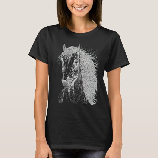 Horse illustration Gift for Horseback Riding Horse T-shirt (Voorkant)