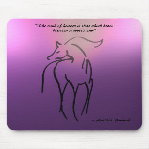 Horse Illustration Mousepad - Arabian Quote Muismat
