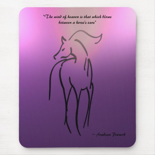 Horse Illustration Mousepad - Arabian Quote Muismat (Voorkant)