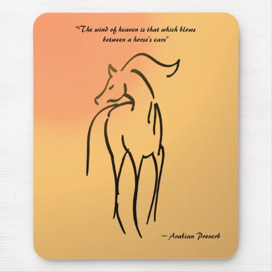 Horse Illustration Mousepad - Arabian Quote Muismat (Voorkant)