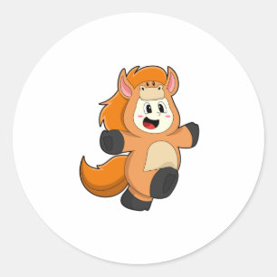 Horse in Costume Ronde Sticker