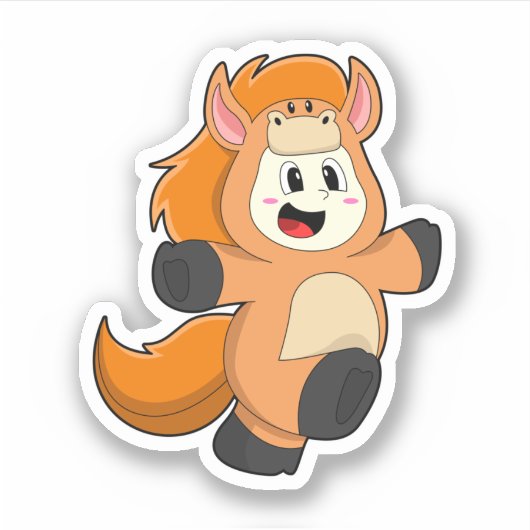 Horse in Costume Sticker (Voorkant)