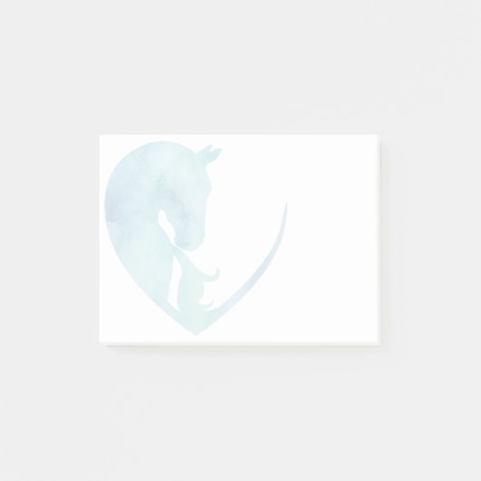 Horse in Heart - Blue Post-it Notes (Voorkant)