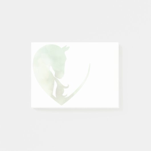 Horse in Heart - Green Post-it Notes (Voorkant)