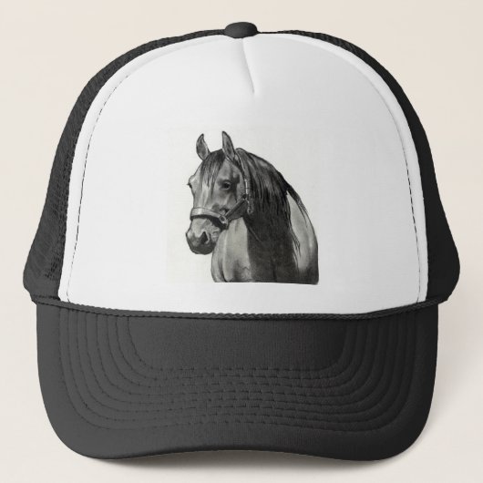 HORSE IN PENCIL: VOORKANT AANZICHT TRUCKER PET (Voorkant)