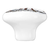 Horse in Winter Snow Ceramic Knob Keramische Knop (Zijkant)