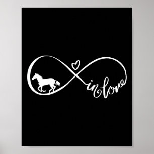 Horse Infinity symbool Liefde Paard Paardrijden Poster