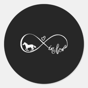 Horse Infinity symbool Liefde Paard Paardrijden Ronde Sticker
