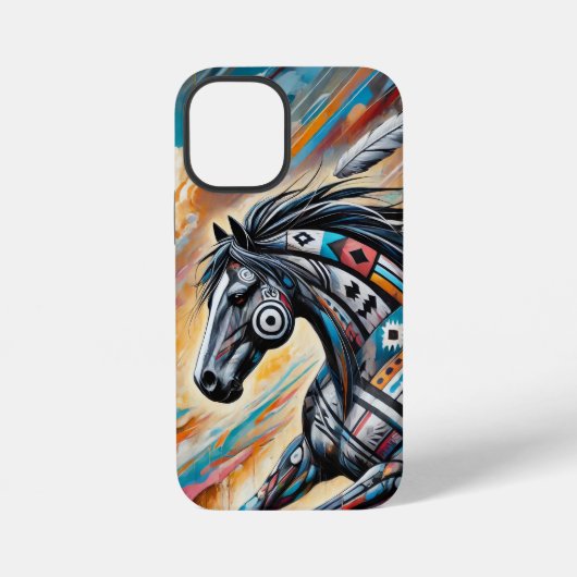 Horse iPhone 12 Mini Stoere Hoesje iPhone Hoesje (Achterkant)