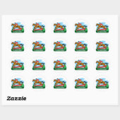 Horse Jump Ronde Sticker (Vel)