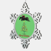 Horse Jumper kerst Tin Sneeuwvlok Ornament (Rechts)