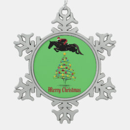 Horse Jumper kerst Tin Sneeuwvlok Ornament