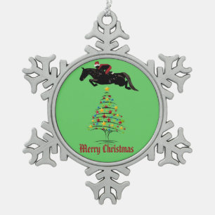 Horse Jumper kerst Tin Sneeuwvlok Ornament