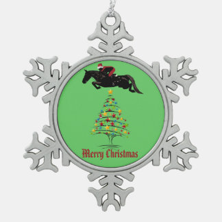 Horse Jumper kerst Tin Sneeuwvlok Ornament