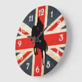 Horse Jumper Union Jack Flag Wall klok (Hoek)