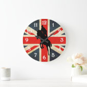 Horse Jumper Union Jack Flag Wall klok (Huis)