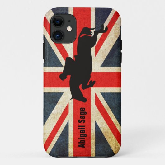 Horse Jumper Union Jack Vlag iPhone Case (Achterkant)