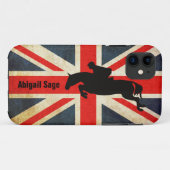 Horse Jumper Union Jack Vlag iPhone Case (Achterkant (horizontaal))