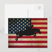 Horse Jumper USA Vlag Post Kaart (Voorkant / Achterkant)