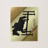 Horse Jumper w/Jouw naam Legpuzzel (Verticaal)
