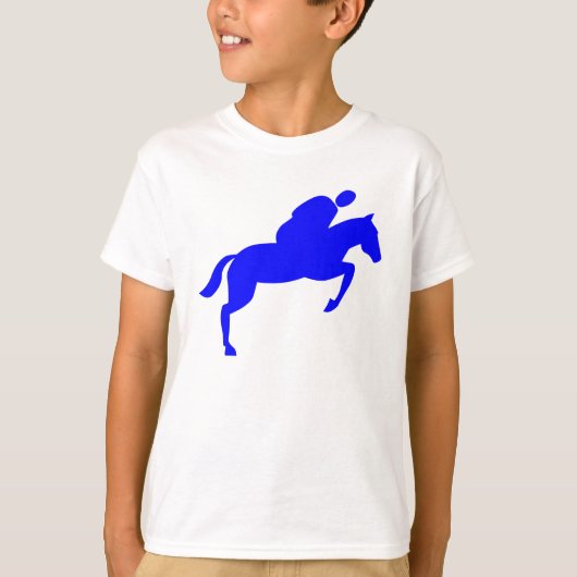 Horse Jumping - Blue T-shirt (Voorkant)