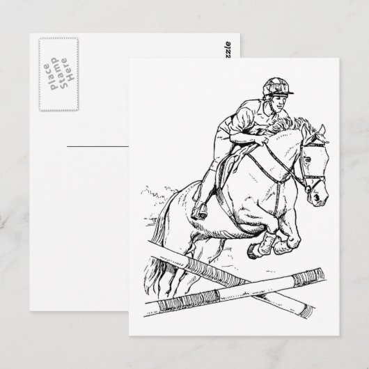 Horse Jumping Briefkaart (Voorkant / Achterkant)