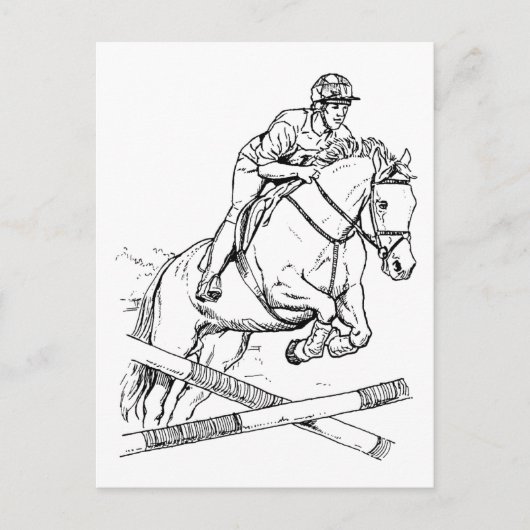 Horse Jumping Briefkaart (Voorkant)