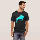 Horse Jumping - Cyaan T-shirt (Voorkant volledig)