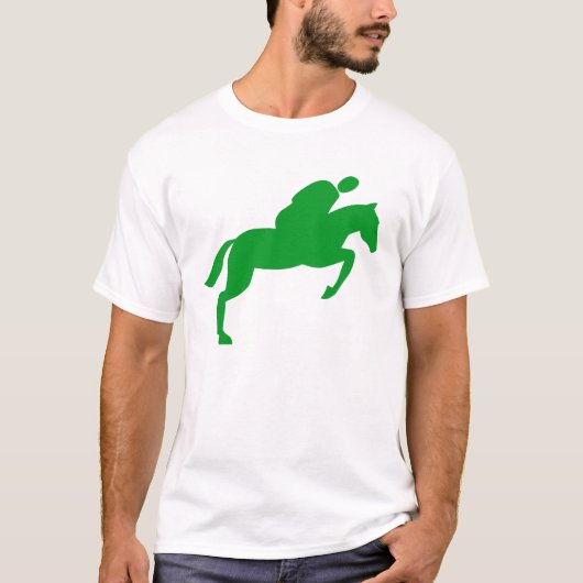 Horse Jumping - Grass Green T-shirt (Voorkant)