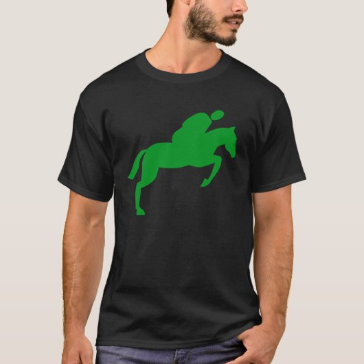 Horse Jumping - Grass Green T-shirt (Voorkant)