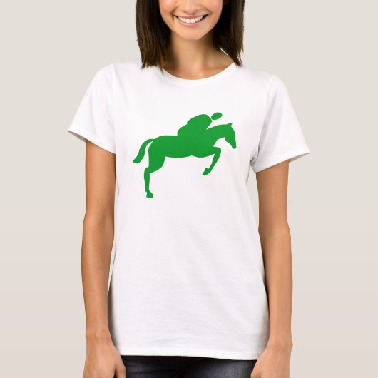 Horse Jumping - Grass Green T-shirt (Voorkant)