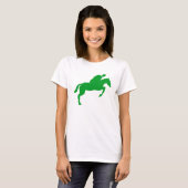 Horse Jumping - Grass Green T-shirt (Voorkant volledig)