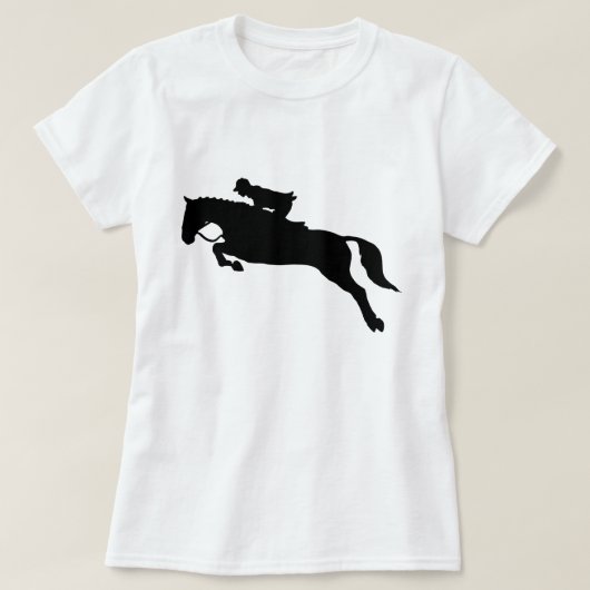 Horse Jumping Hunt Seat Equestrian Silhouette T-shirt (Design voorkant)