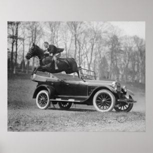 Horse Jumping Over Car, 1923.  foto Poster