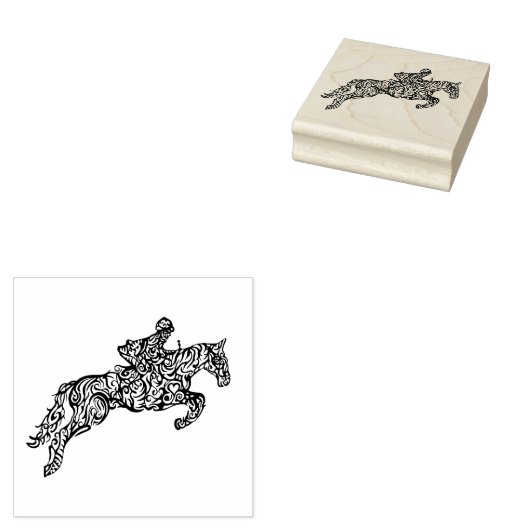 Horse Jumping Rubberstempel (Gestempeld)
