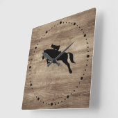 Horse Jumping Silhouette Wall klok (Hoek)