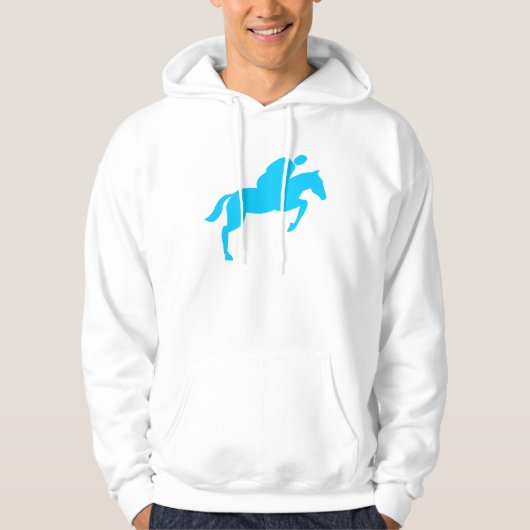 Horse Jumping - Sky Blue Hoodie (Voorkant)