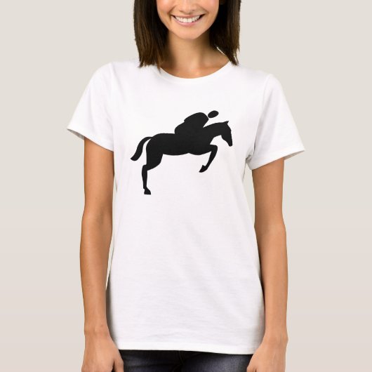 Horse Jumping - zwart T-shirt (Voorkant)