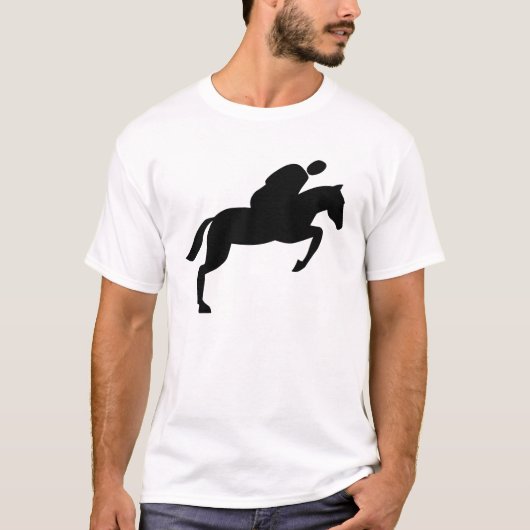 Horse Jumping - zwart T-shirt (Voorkant)