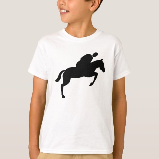 Horse Jumping - zwart T-shirt (Voorkant)