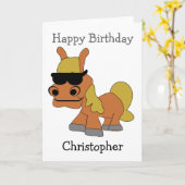 Horse Just Add Name Verjaardag Kaart (Gele Bloem)