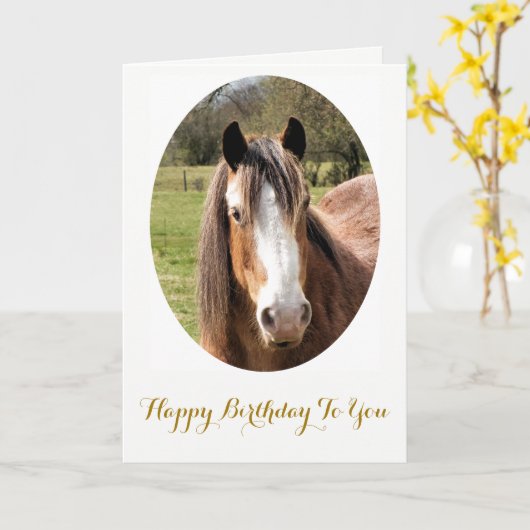 HORSE KAART (Gele Bloem)