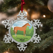 Horse Keepsake met  Ras en Tekst Tin Sneeuwvlok Ornament