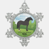 Horse Keepsake  Ras en Tekst Tin Sneeuwvlok Ornament (Voorkant)