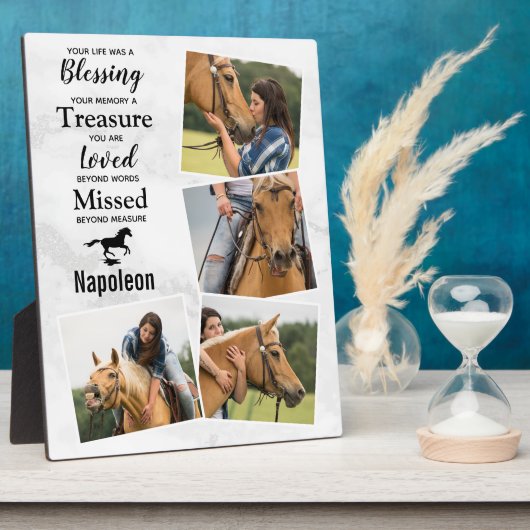Horse Keepslag Memorial Foto Collage Fotoplaat (Zijkant)