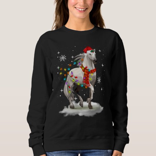 Horse kerstlampjes Funny Trui (Voorkant)